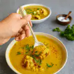 Mediterranean Vegan Cauliflower Soup with Roasted Cauliflower