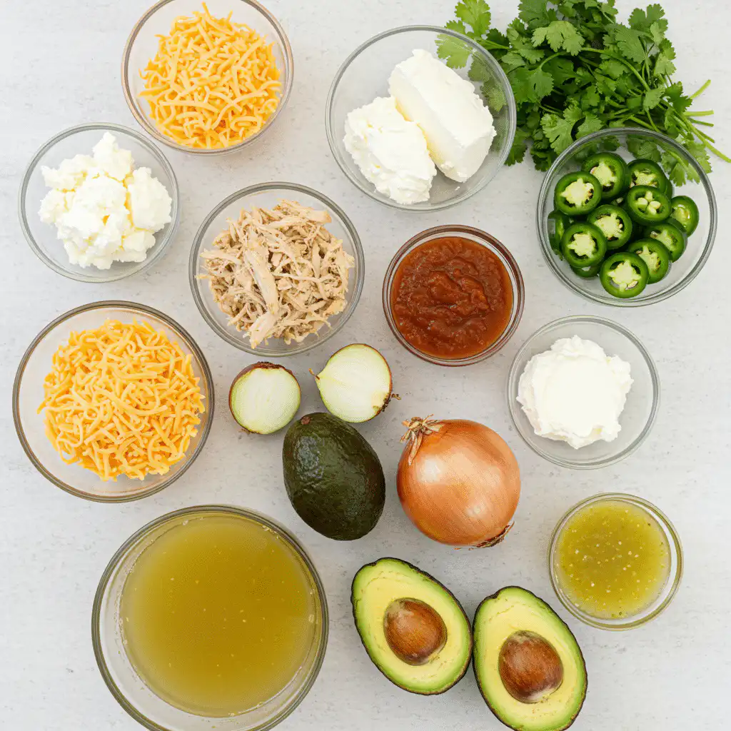 Ingredients for Green Enchiladas Chicken Soup