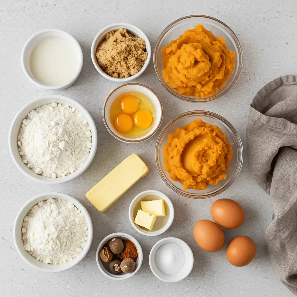 Ingredients for The Best Sweet Potato Pound Cake