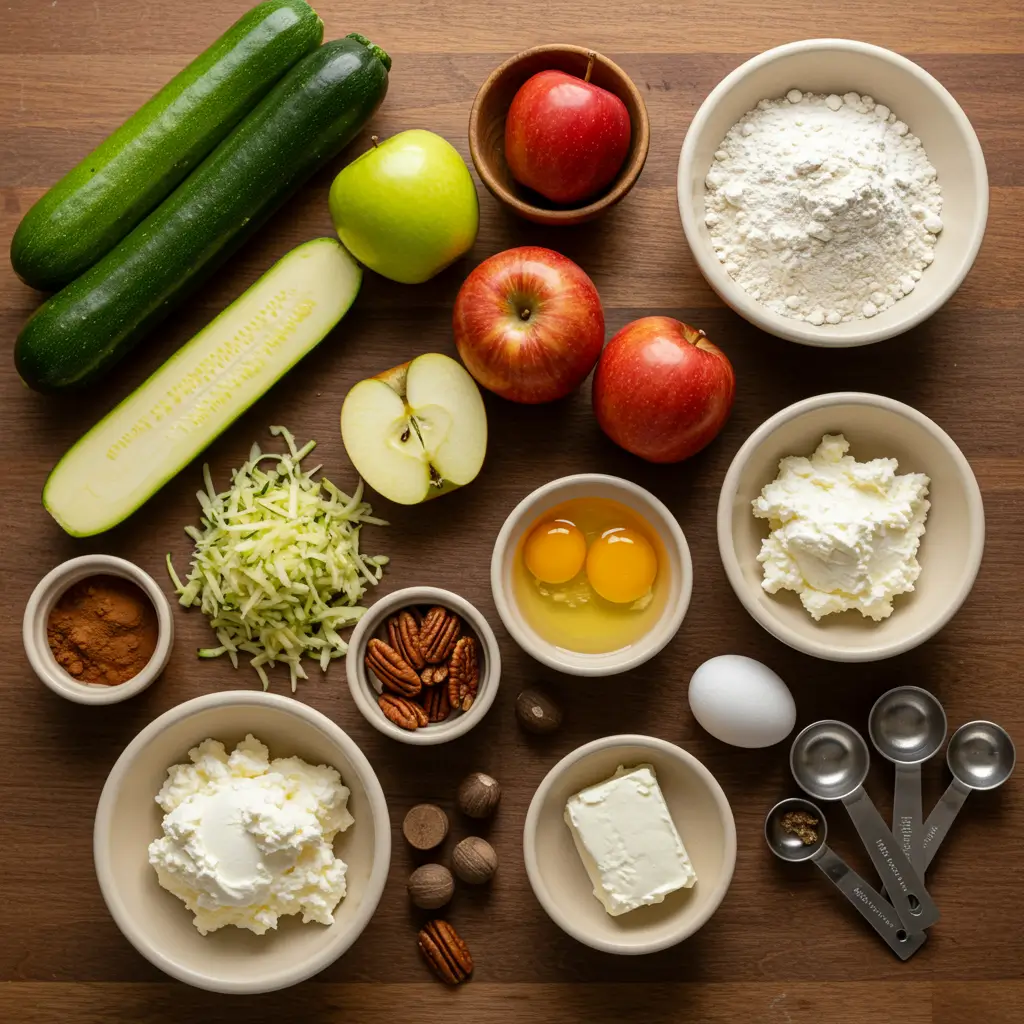 Ingredients for Spiced Apple Zucchini Bread
