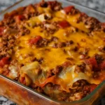 Cabbage Beef Bake fresh out of the oven