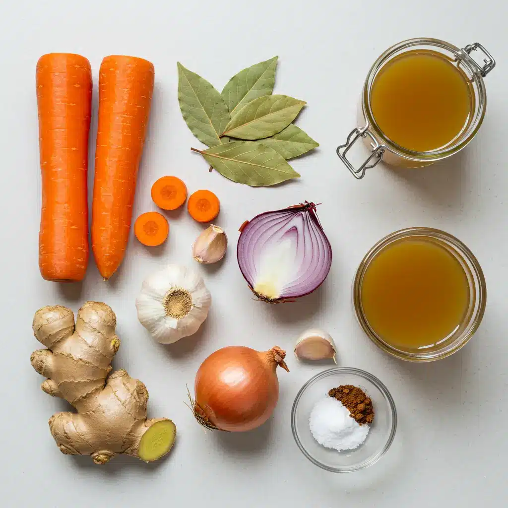 Ingredients for carrot ginger soup