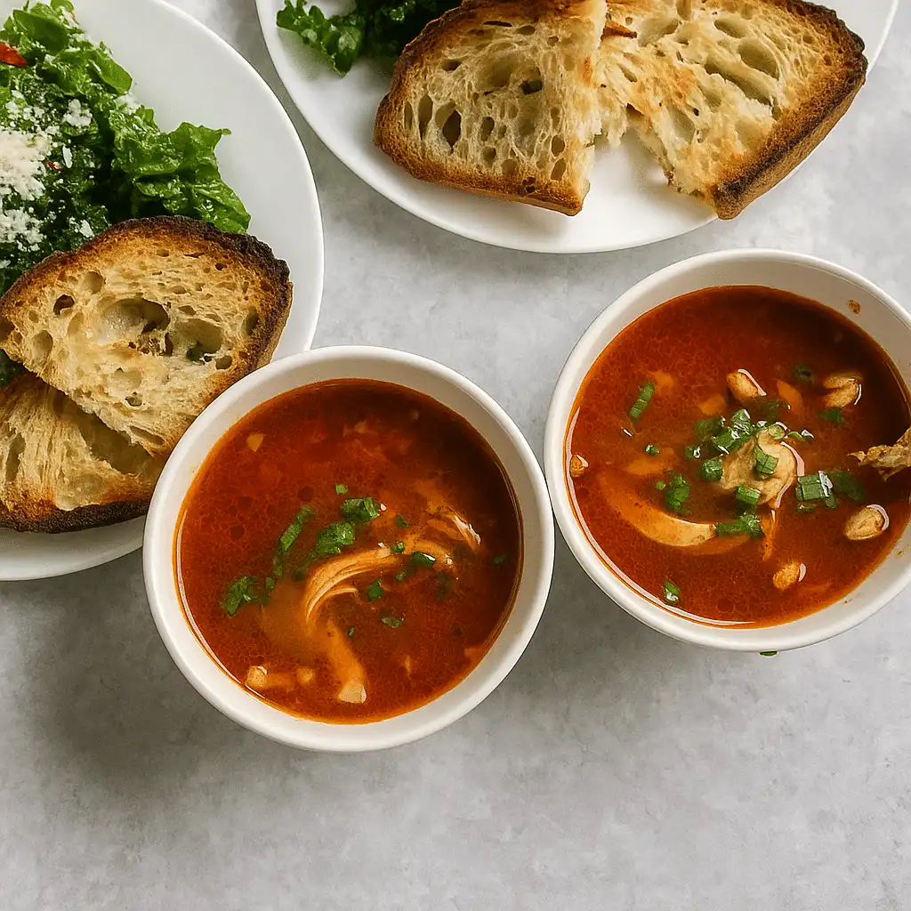 Chicken and Orzo Soup with Garlic and Paprika