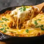 Chicken Taco Casserole fresh from oven with melted cheese