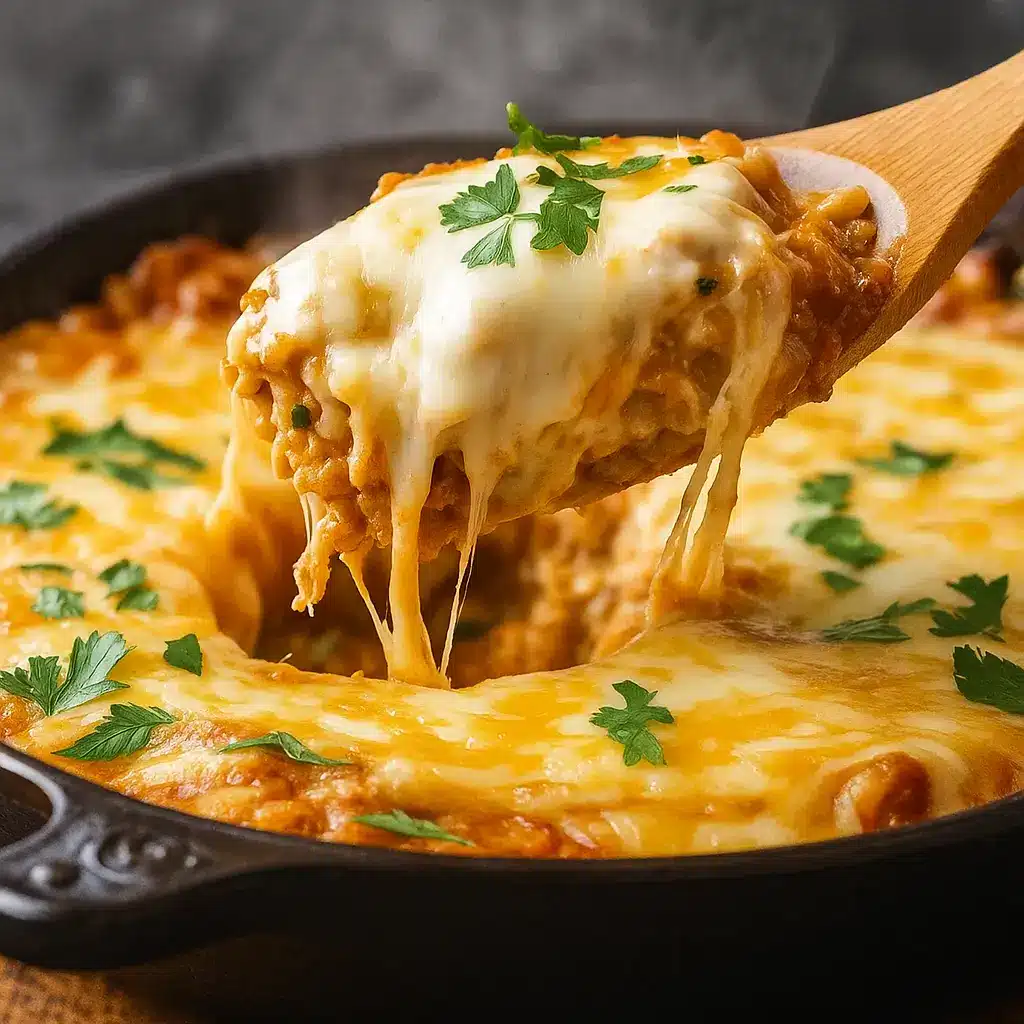 Chicken Taco Casserole fresh from oven with melted cheese