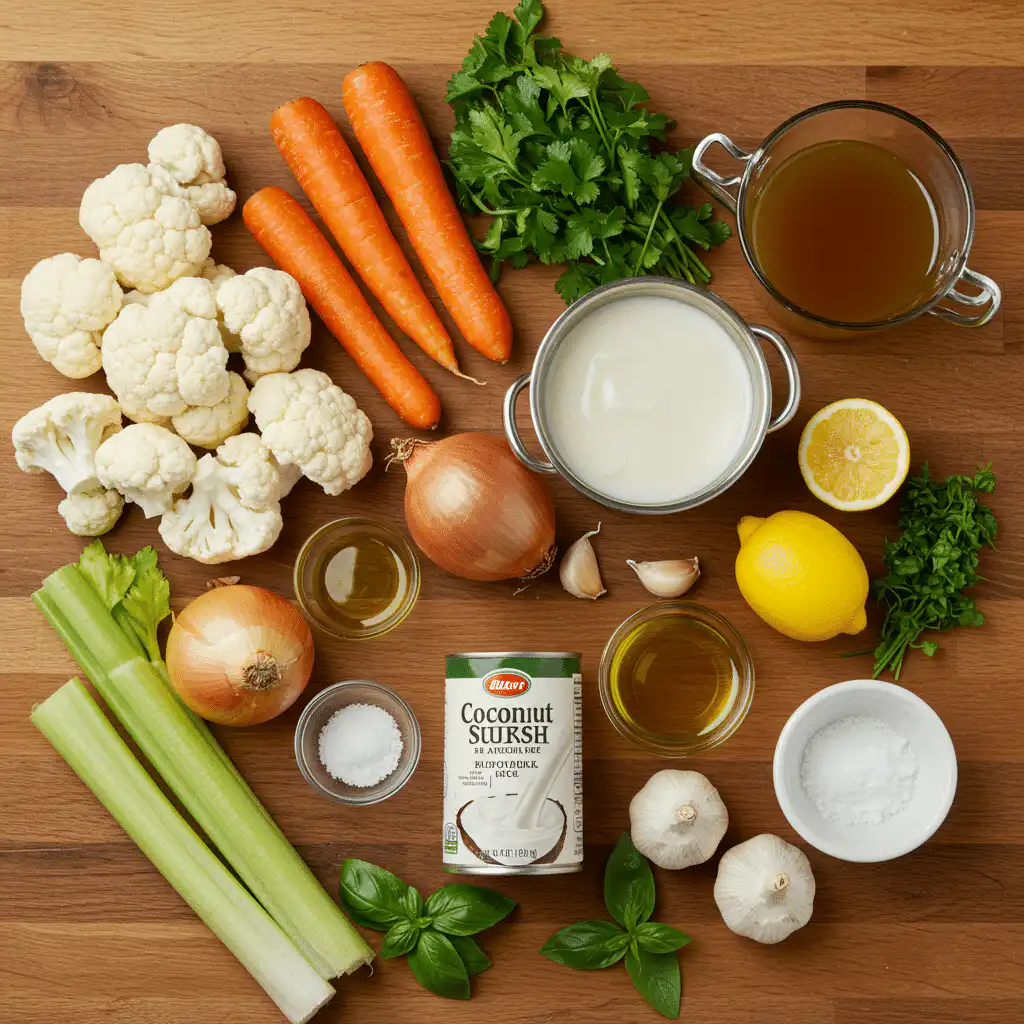 Ingredients for Easy Chicken Cauliflower Soup