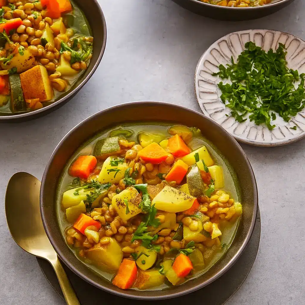 Hearty One-Pot Lentil Stew with crusty bread