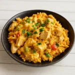 Pollo Loco Mexican Chicken and Rice with Queso in skillet