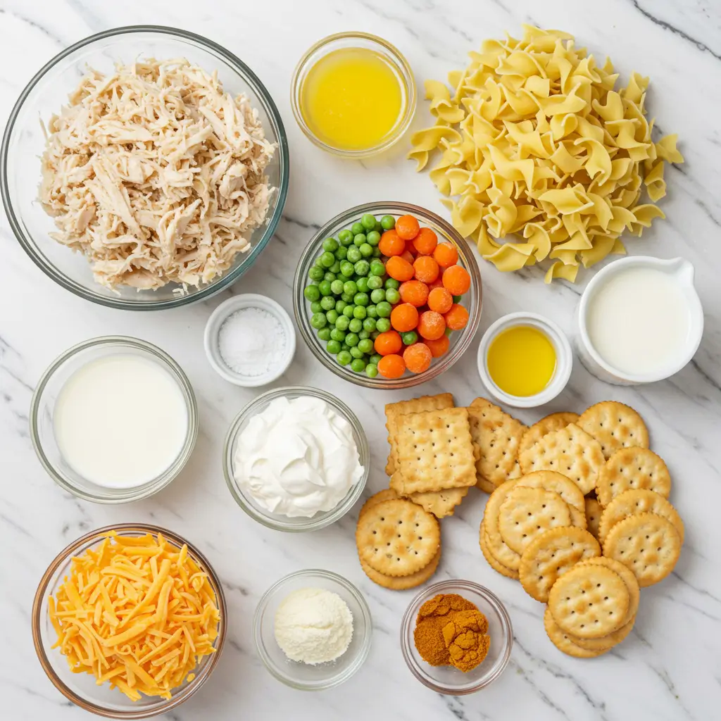 Ingredients for Rotisserie Chicken Casserole