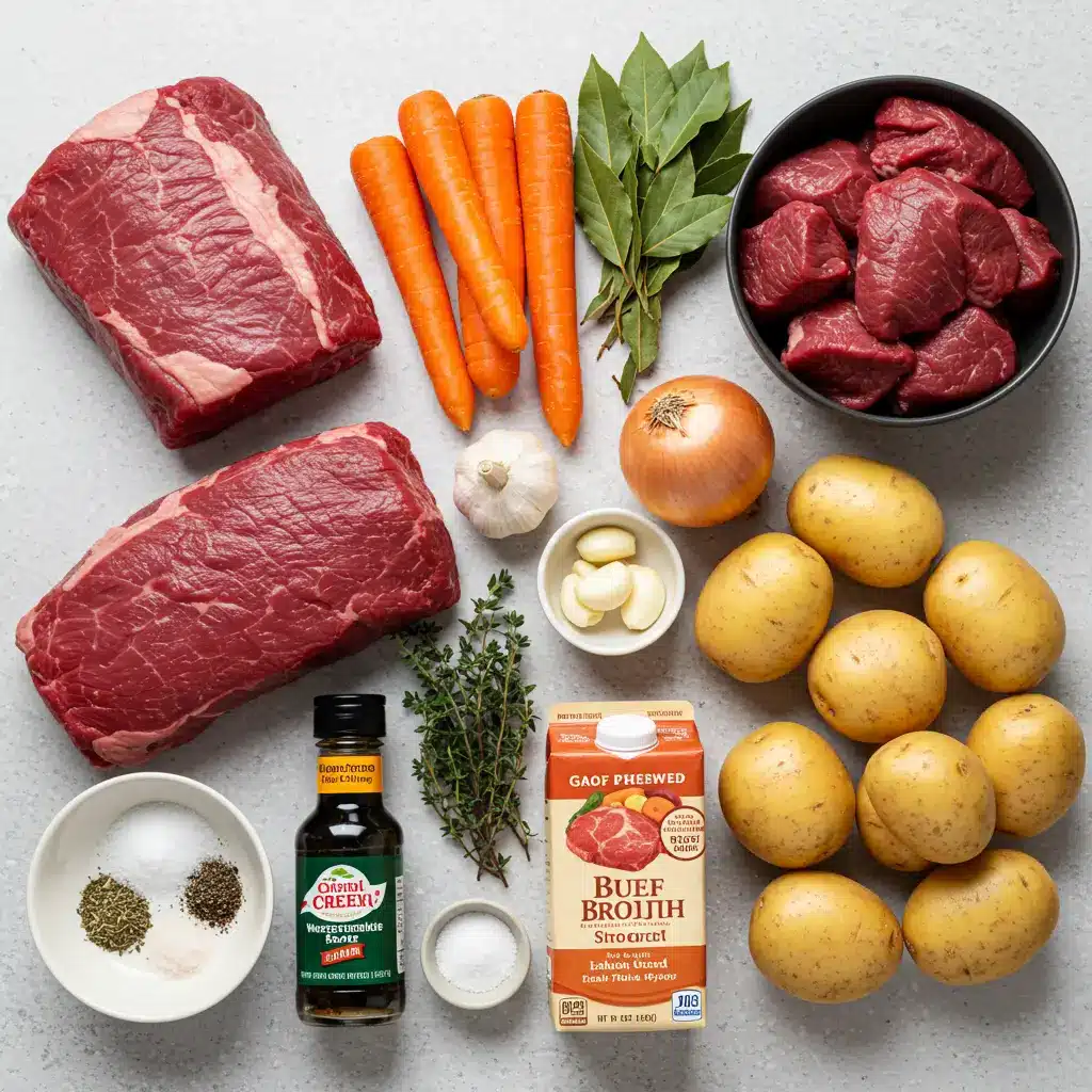 Ingredients for slow cooker beef stew