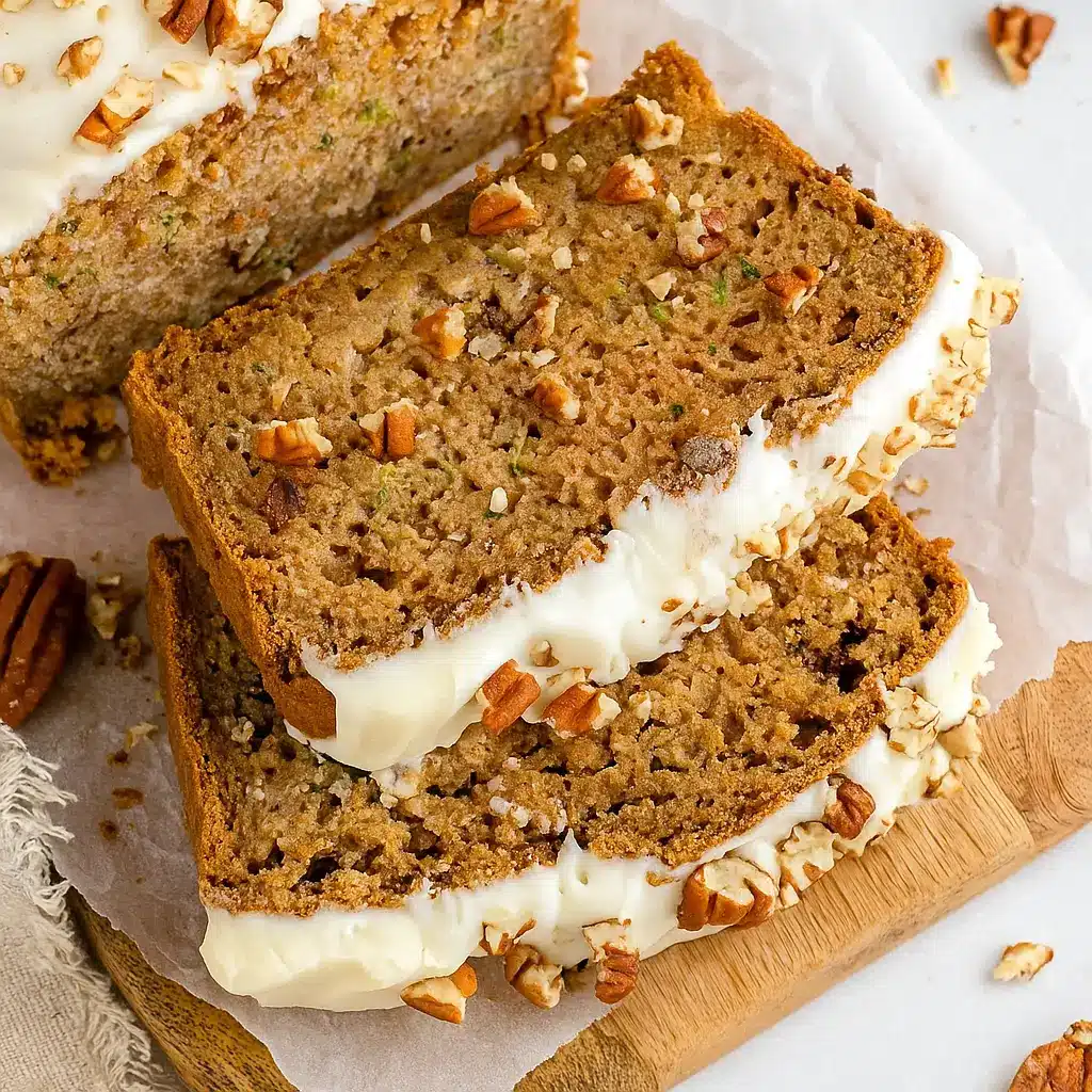 Spiced Apple Zucchini Bread with Cream Cheese Glaze
