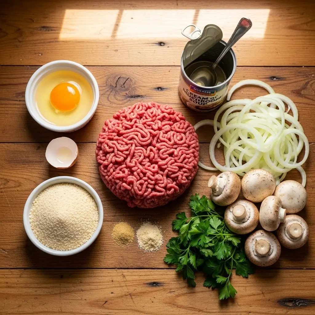 Ingredients for Amish Hamburger Steak Bake