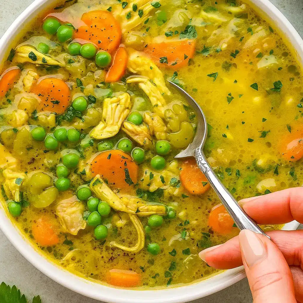 Anti Inflammatory Turmeric Chicken Soup in bowl