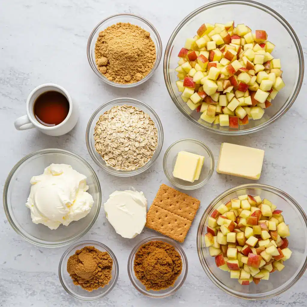 Ingredients for Apple Crisp Mini Cheesecakes