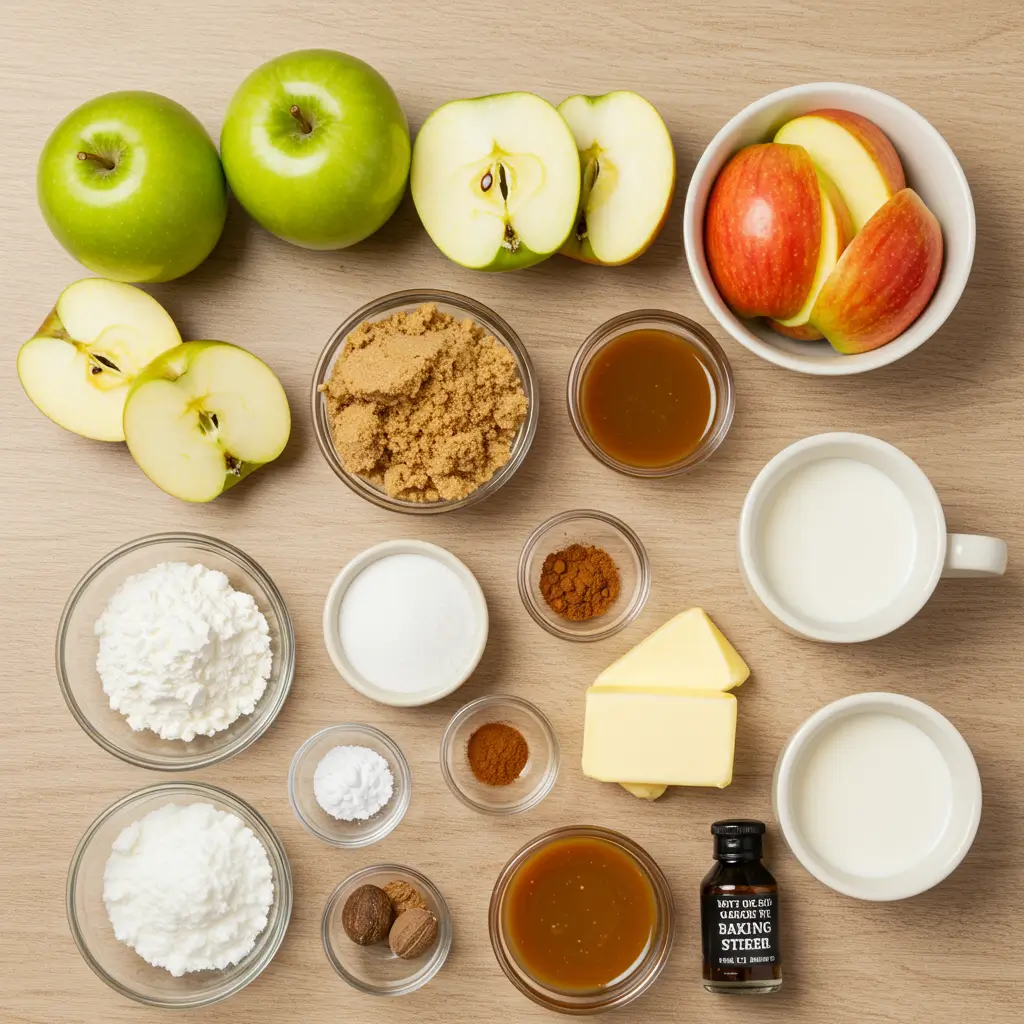 Caramel Apple Cobbler Delight with ice cream and caramel