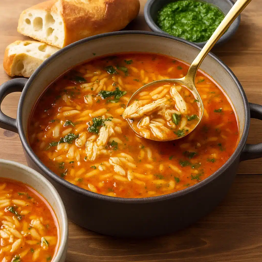 Chicken Orzo Tomato Soup Recipe