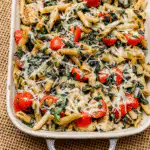 Chicken Pesto Pasta fresh out of the oven