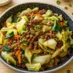 Chinese Ground Beef and Cabbage Stir Fry