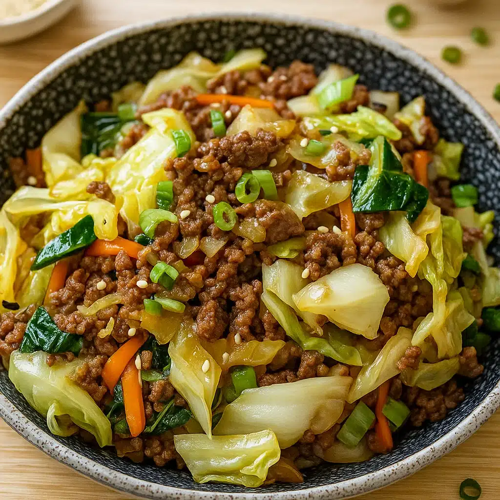 Chinese Ground Beef and Cabbage Stir Fry