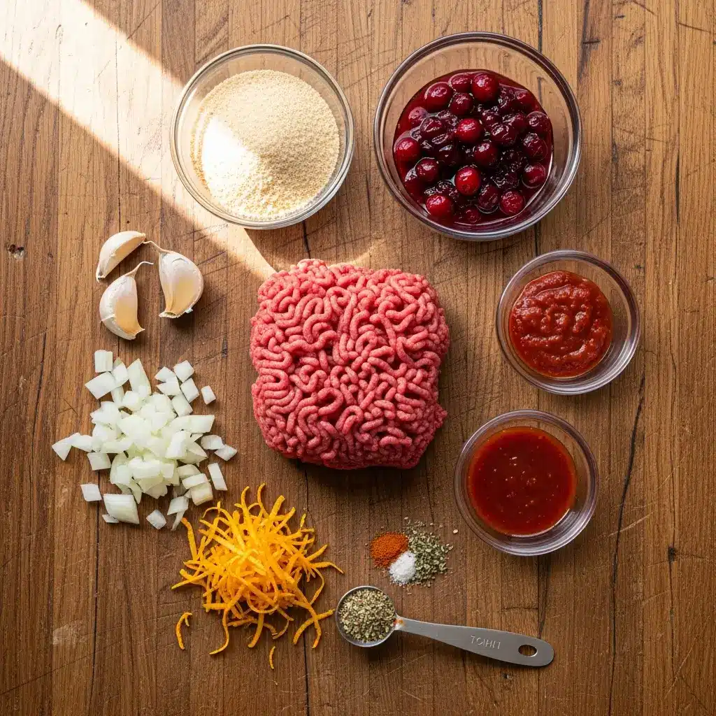 Christmas Cranberry Meatballs Ingredients