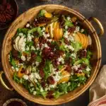 Christmas Salad Recipe with pears, blue cheese, and pomegranate