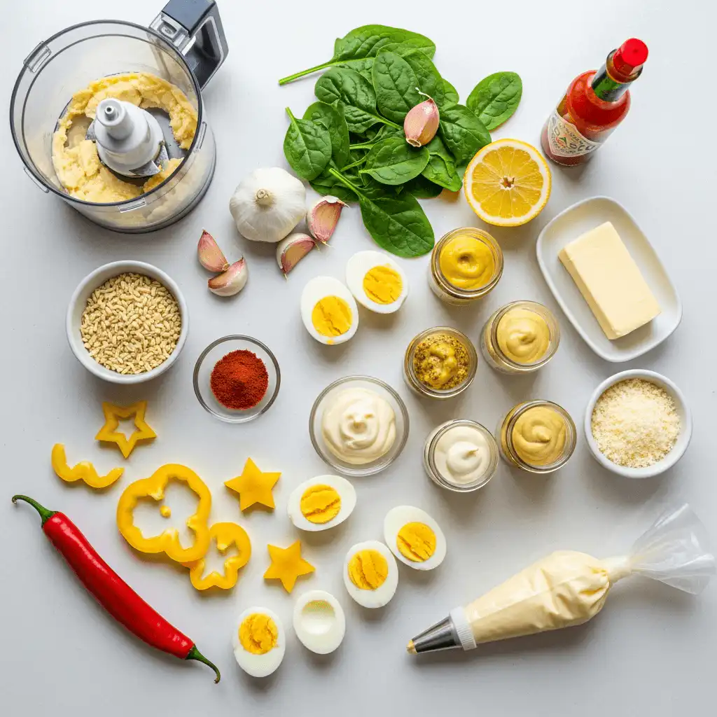 Ingredients for Deviled Egg Christmas Trees