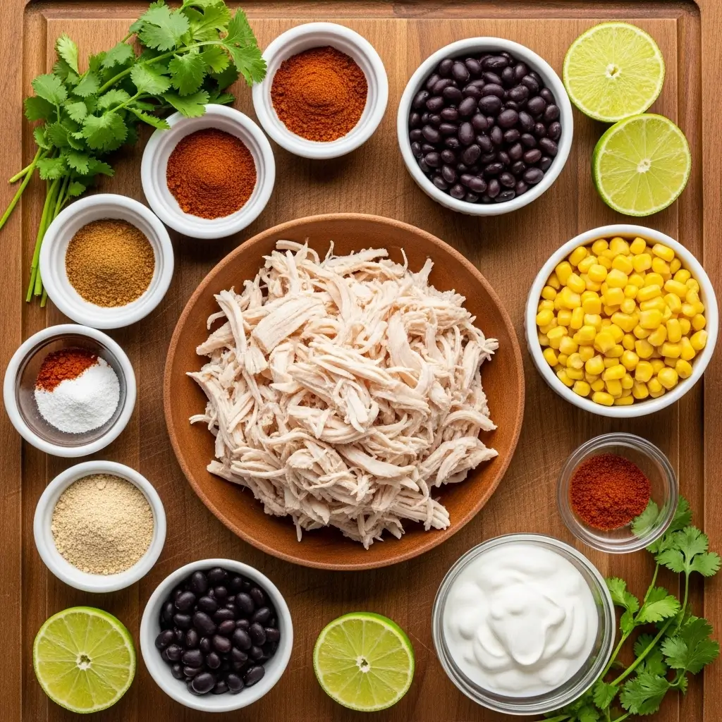 Ingredients for Easy Chicken Tortilla Soup - Simple and Delicious