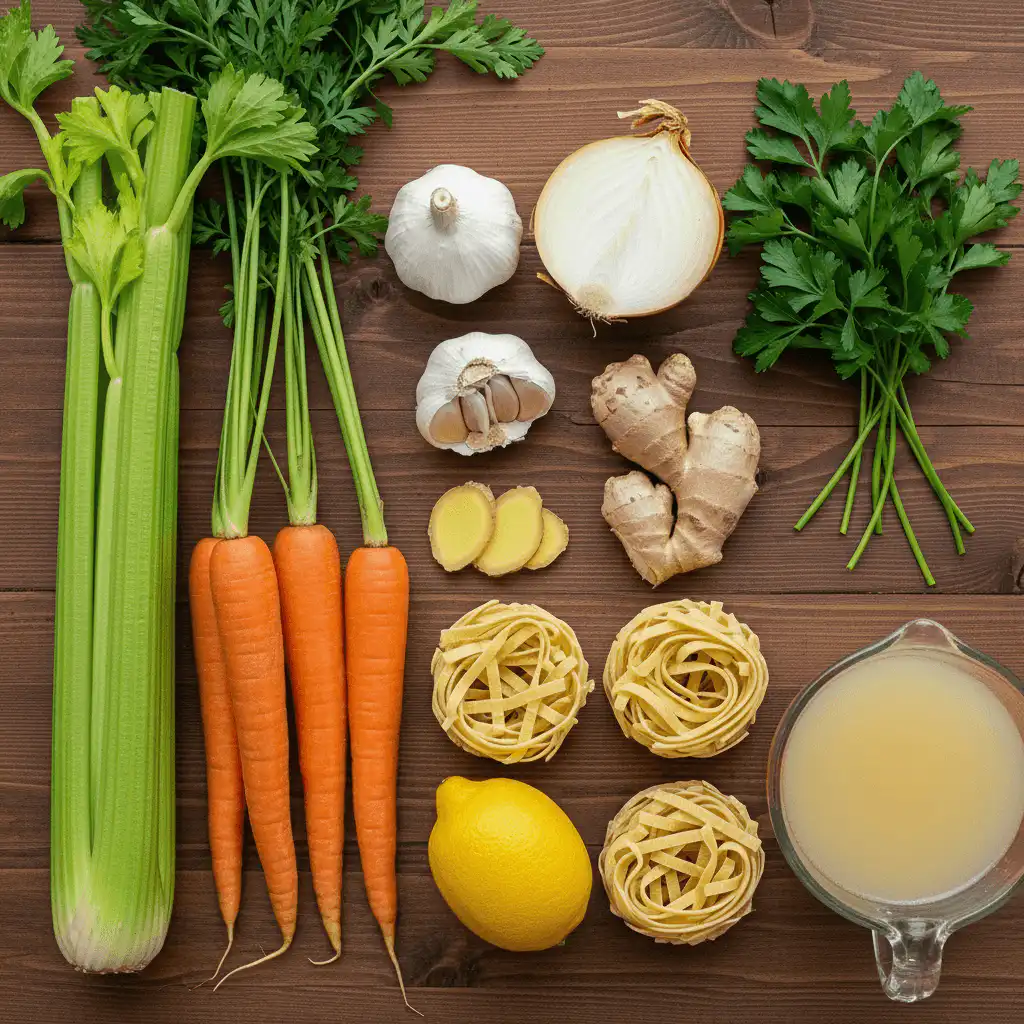 Flu-Fighting Chicken Noodle Soup Ingredients