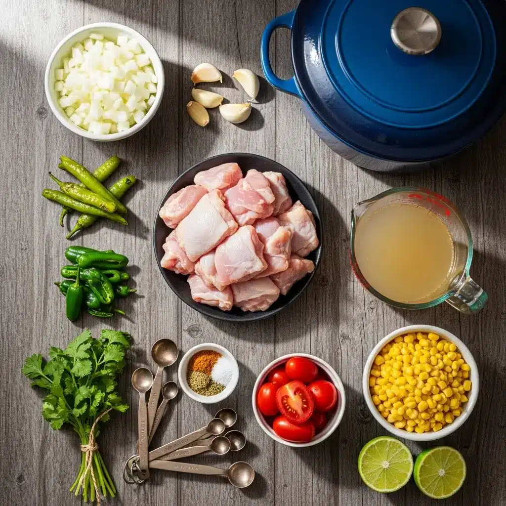 Ingredients for Green Chile Chicken Stew