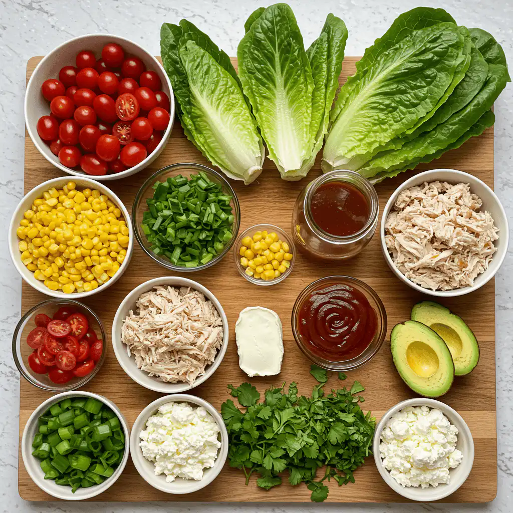 Ingredients for Healthy Chicken Chickpea Chopped Salad