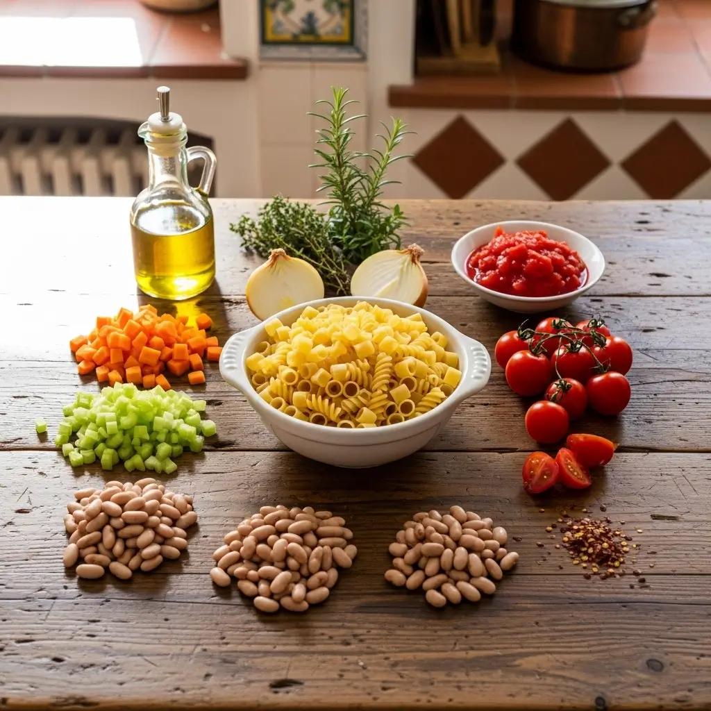 Hearty Italian Pasta Fagioli Soup Ingredients