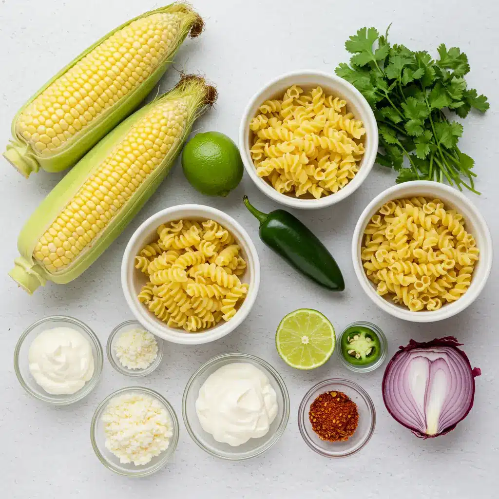 Ingredients for Mexican Street Corn Pasta Salad Recipe