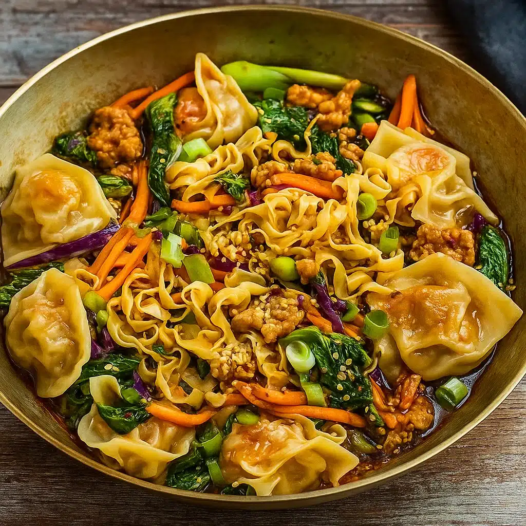 Potsticker Noodle Bowl with Crispy Dumplings