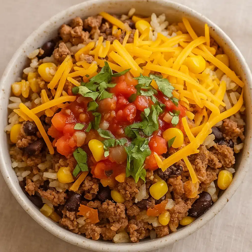 Quick &amp; Hearty Ground Beef Burrito Bowl