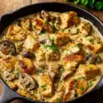 Rich Chicken Stroganoff in creamy mushroom sauce