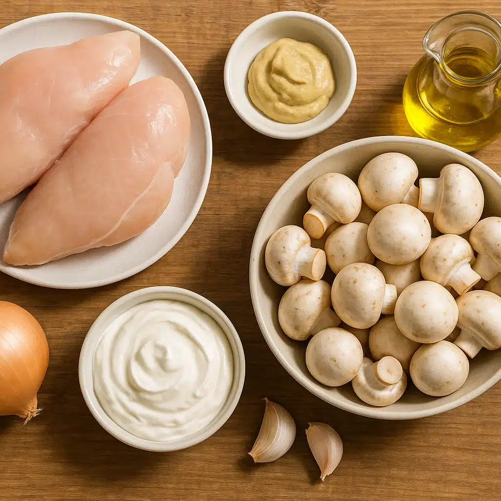 Ingredients for Rich Chicken Stroganoff