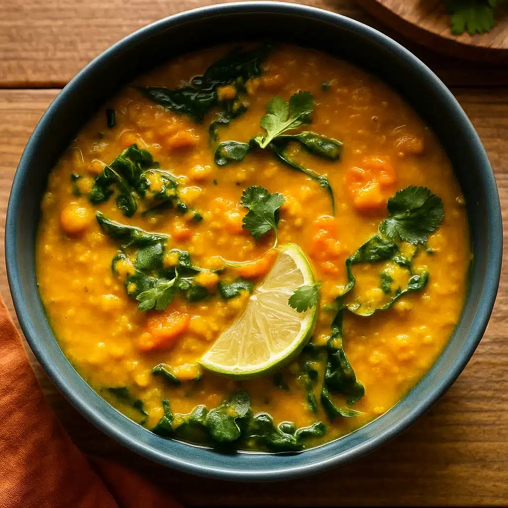 slow cooker golden lentil soup vegan featured
