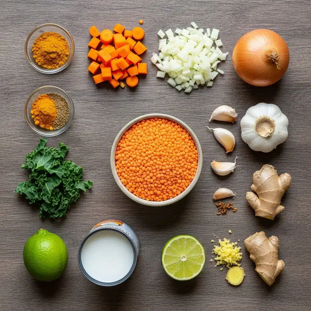 slow cooker golden lentil soup vegan ingredients