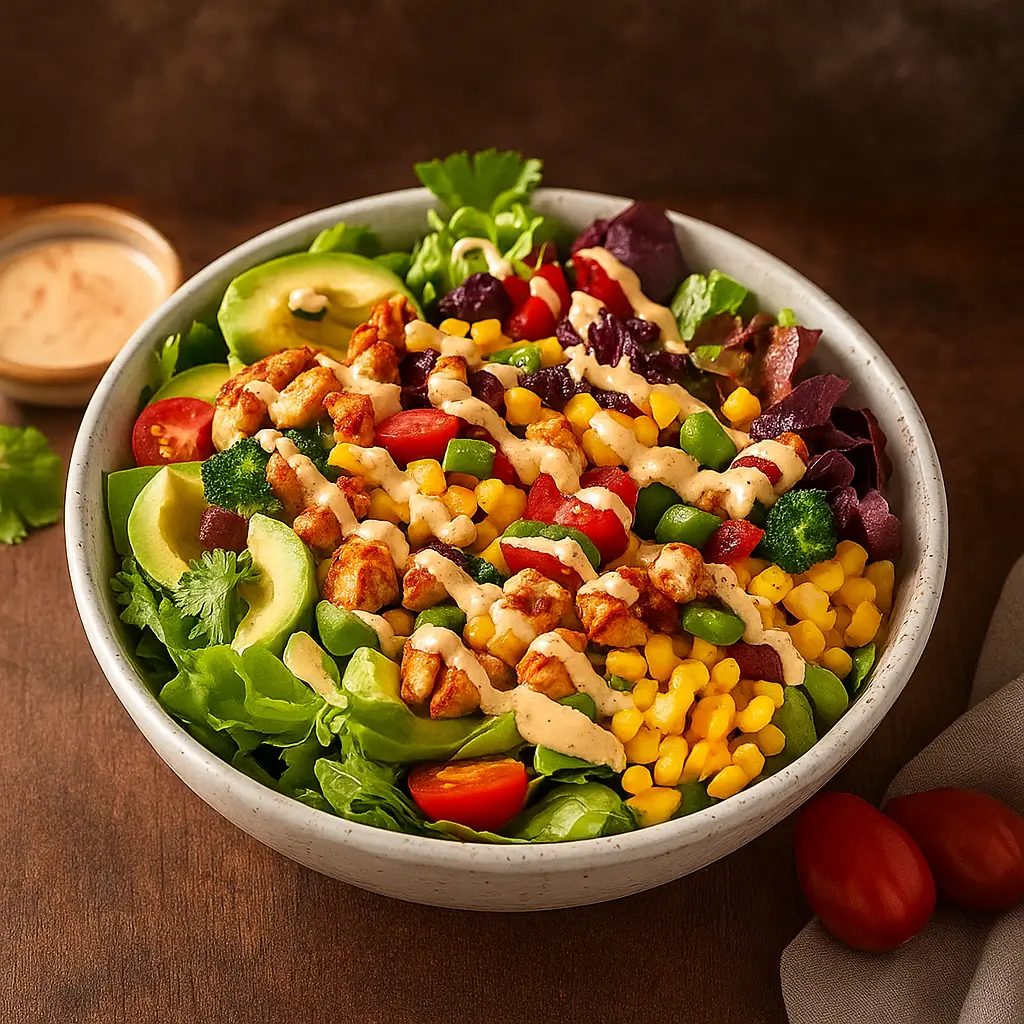 Southwest Salad with fresh ingredients and creamy dressing
