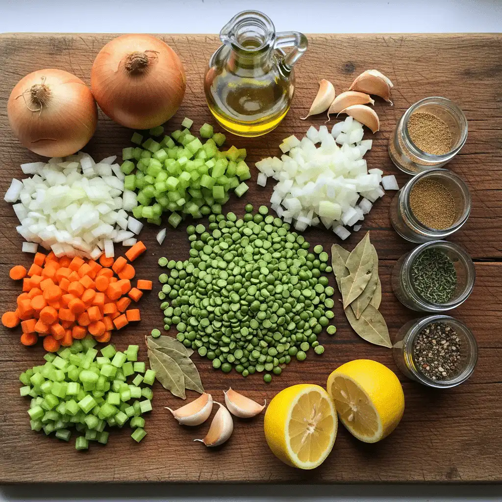 Ingredients for Vegetarian Split Pea Soup Recipe