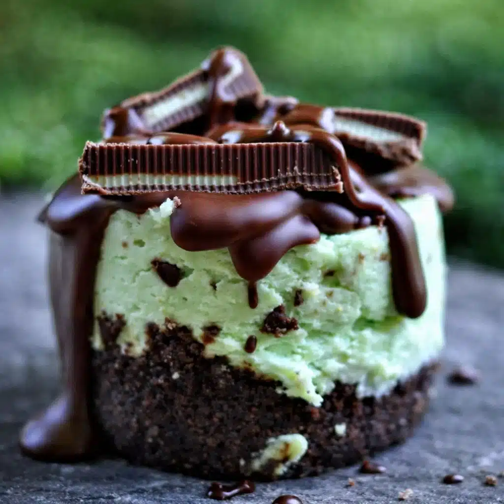Andes Mint Mini Cheesecakes with Chocolate Topping and Mints