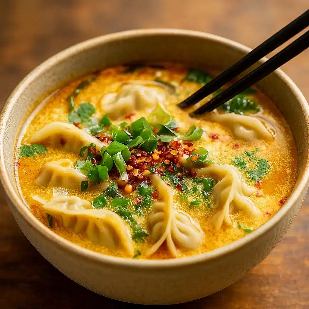 Best Creamy Potsticker Soup in Coconut Broth
