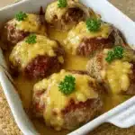 Cheesy Baked Meat Patties fresh from the oven
