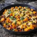 Cheesy Tex-Mex Ground Beef and Sweet Potato Skillet