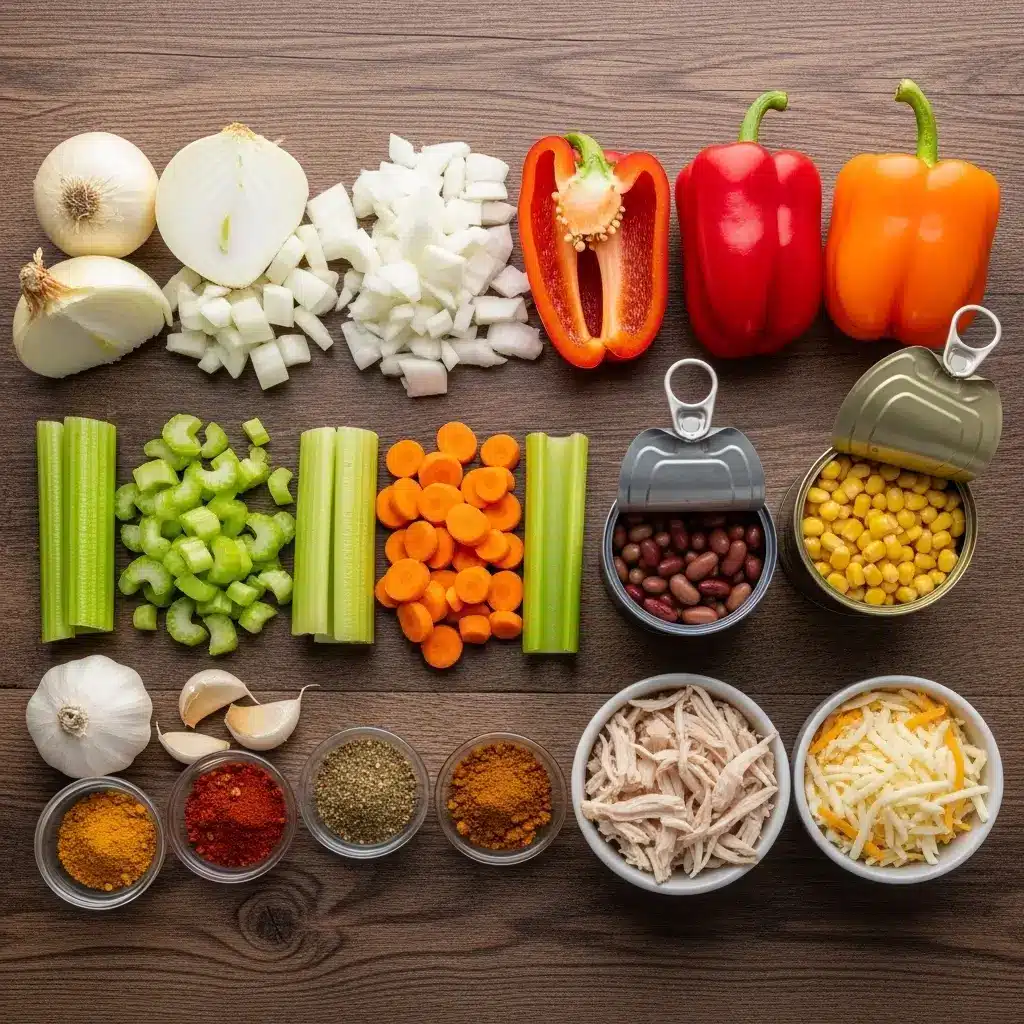 Ingredients for Crock Pot Creamy Chicken Parmesan Soup