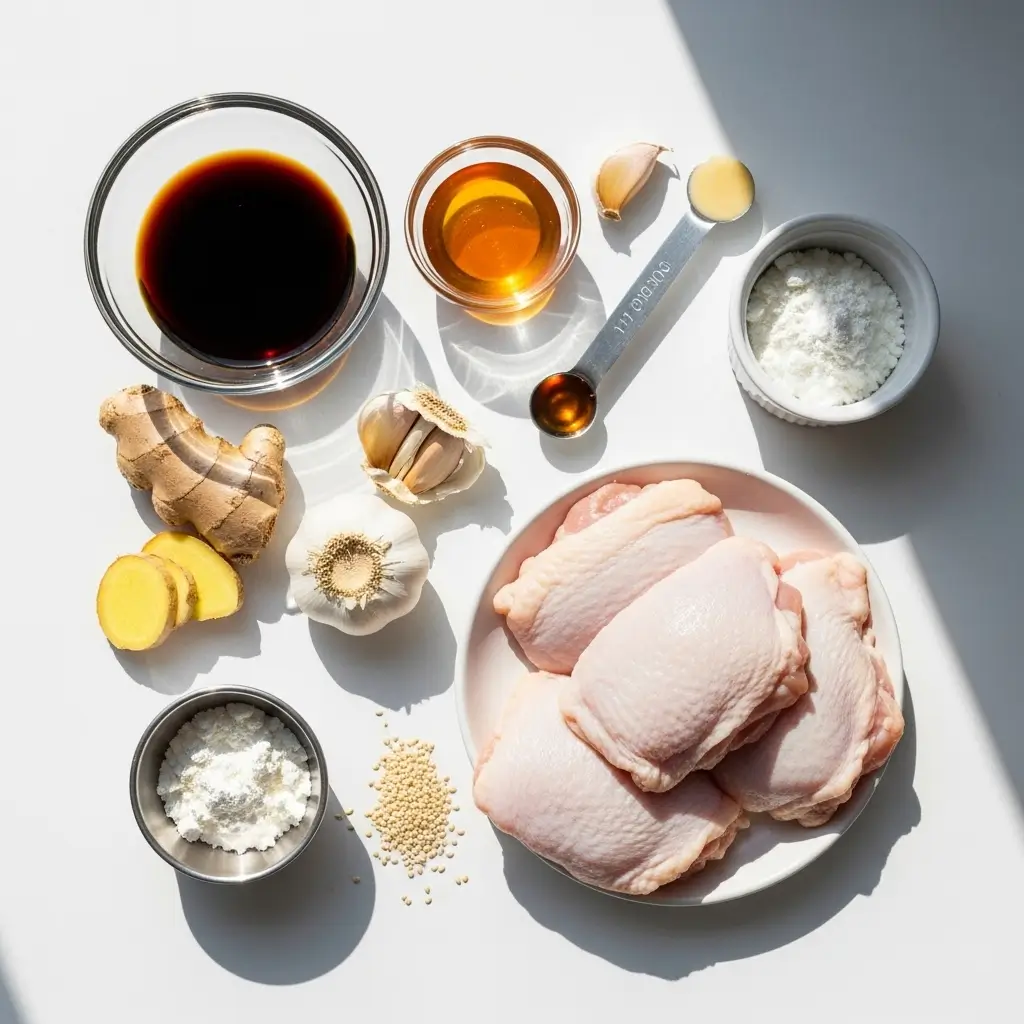 Easy Teriyaki Chicken Ingredients flat lay