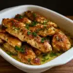 Greek Chicken Tenders with lemon and tzatziki
