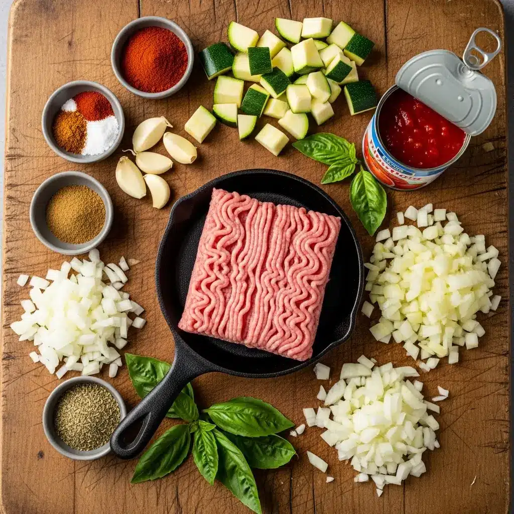 Ground Turkey and Zucchini Skillet Ingredients