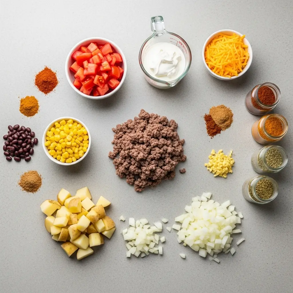 Ingredients for Healthy Creamy Cowboy Soup