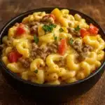 High-Protein Creamy Philly Cheesesteak Mac and Cheese